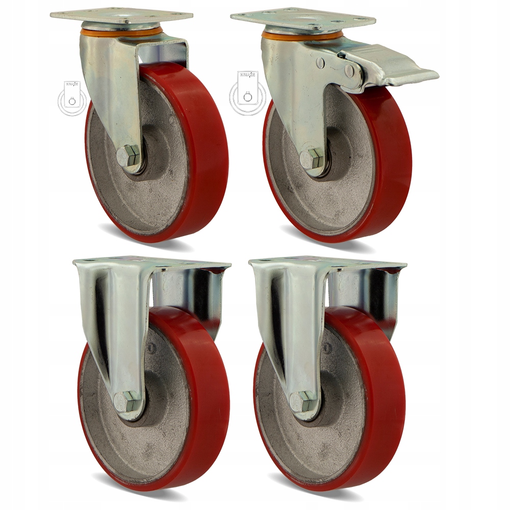 123HZPU125K2 Kolečko fi 125 vozík komplet 4 ks