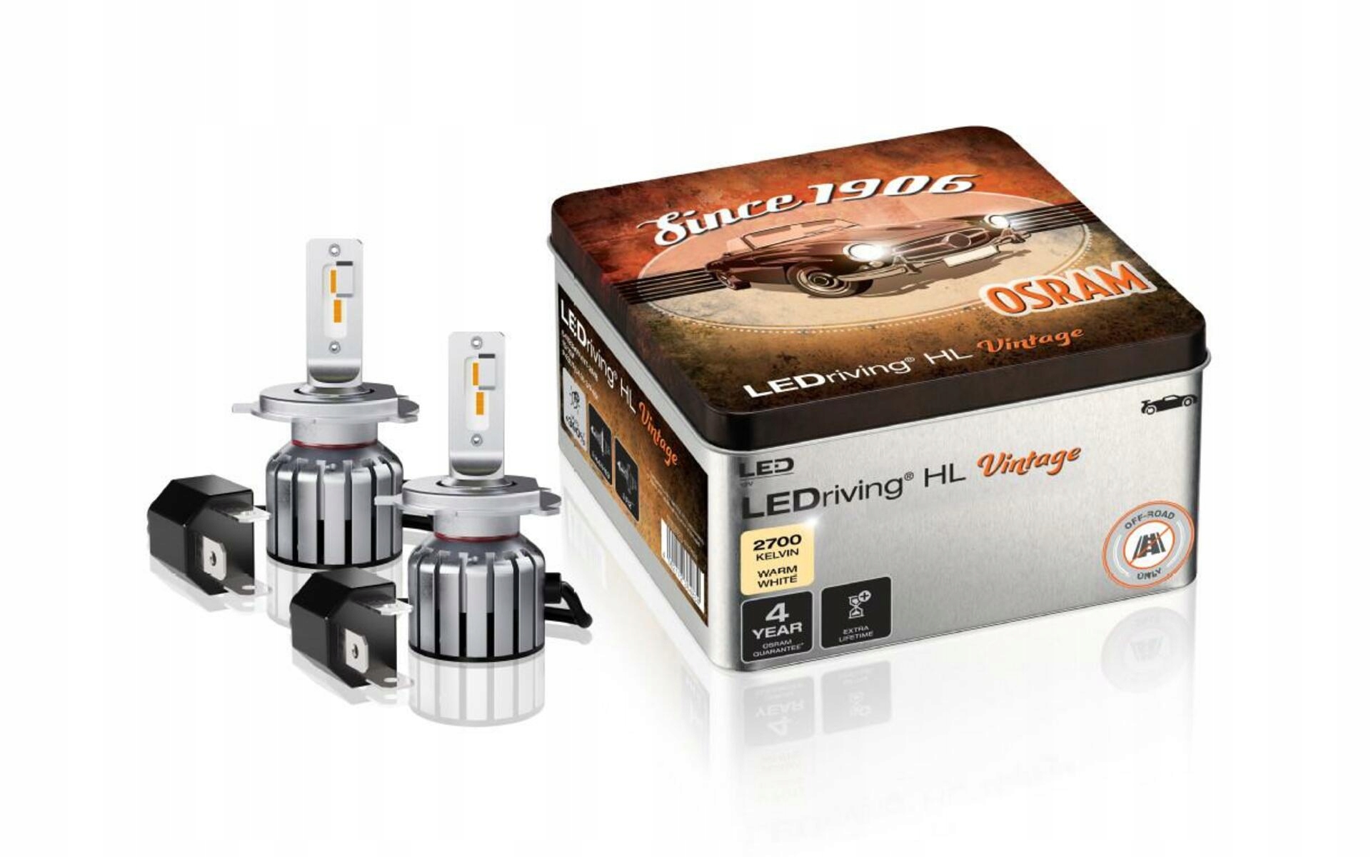 Osram LEDriving Hl Vintage H4/H19/R2 2700K teplá biela, súprava 2ks, No Ece