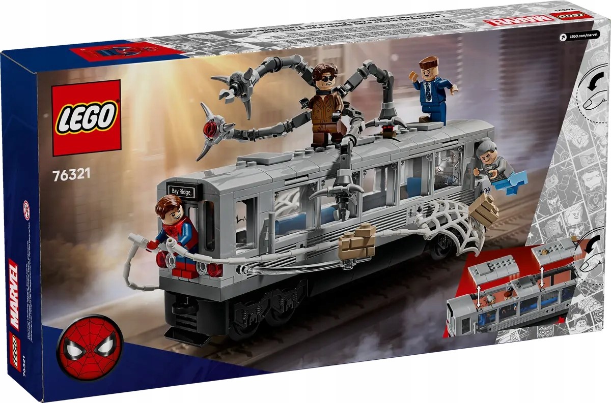 Lego 76321 Marvel Spider-Man versus Doc Ock – scéna v metru