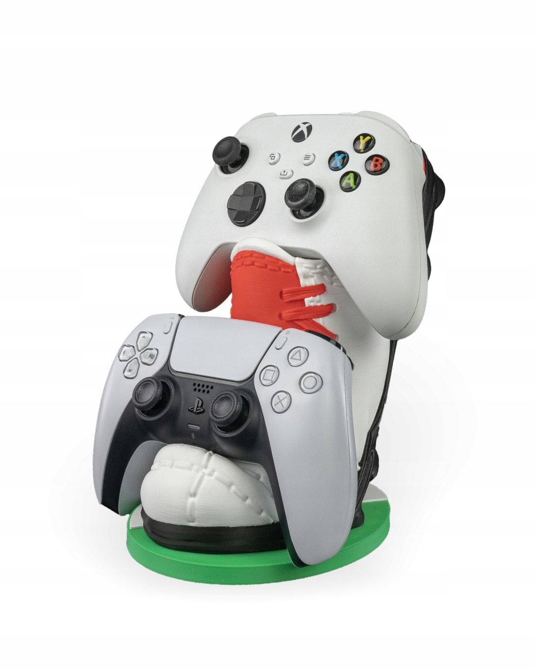 Stojan na 2 ovladače Fotbalové kopačky Xbox PlayStation Barevné provedení Bílá