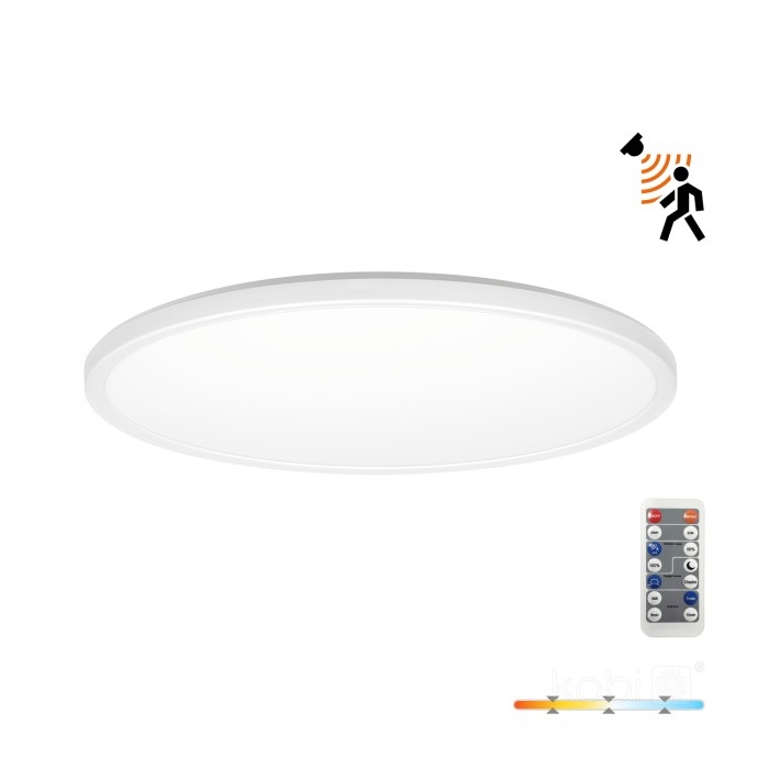 Stropní Svítidlo bílý kulatý 30 cm 24 W dálkový ovladač s čidlem IP54 Kobi