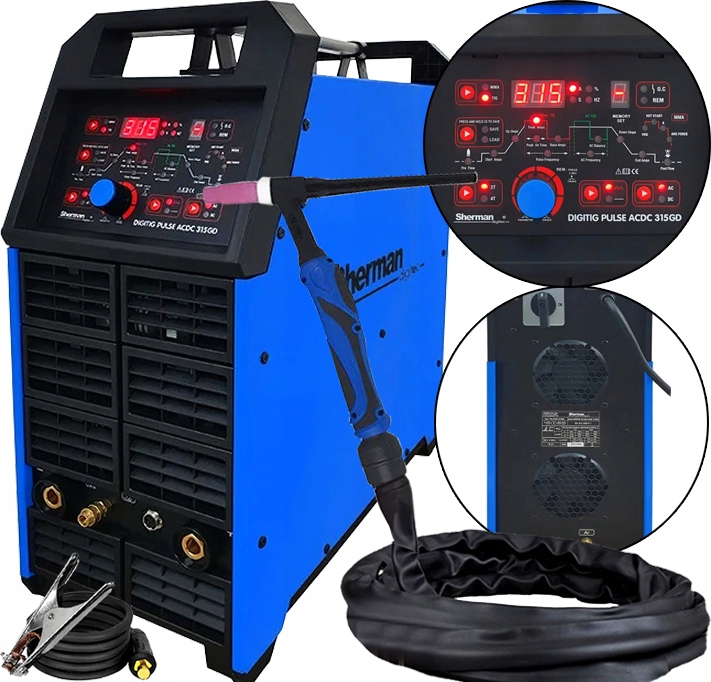 Spawarka Tig Hf Do Aluminium Sherman Digitig Pulse Ac/dc 315GD 2T/4T 315A