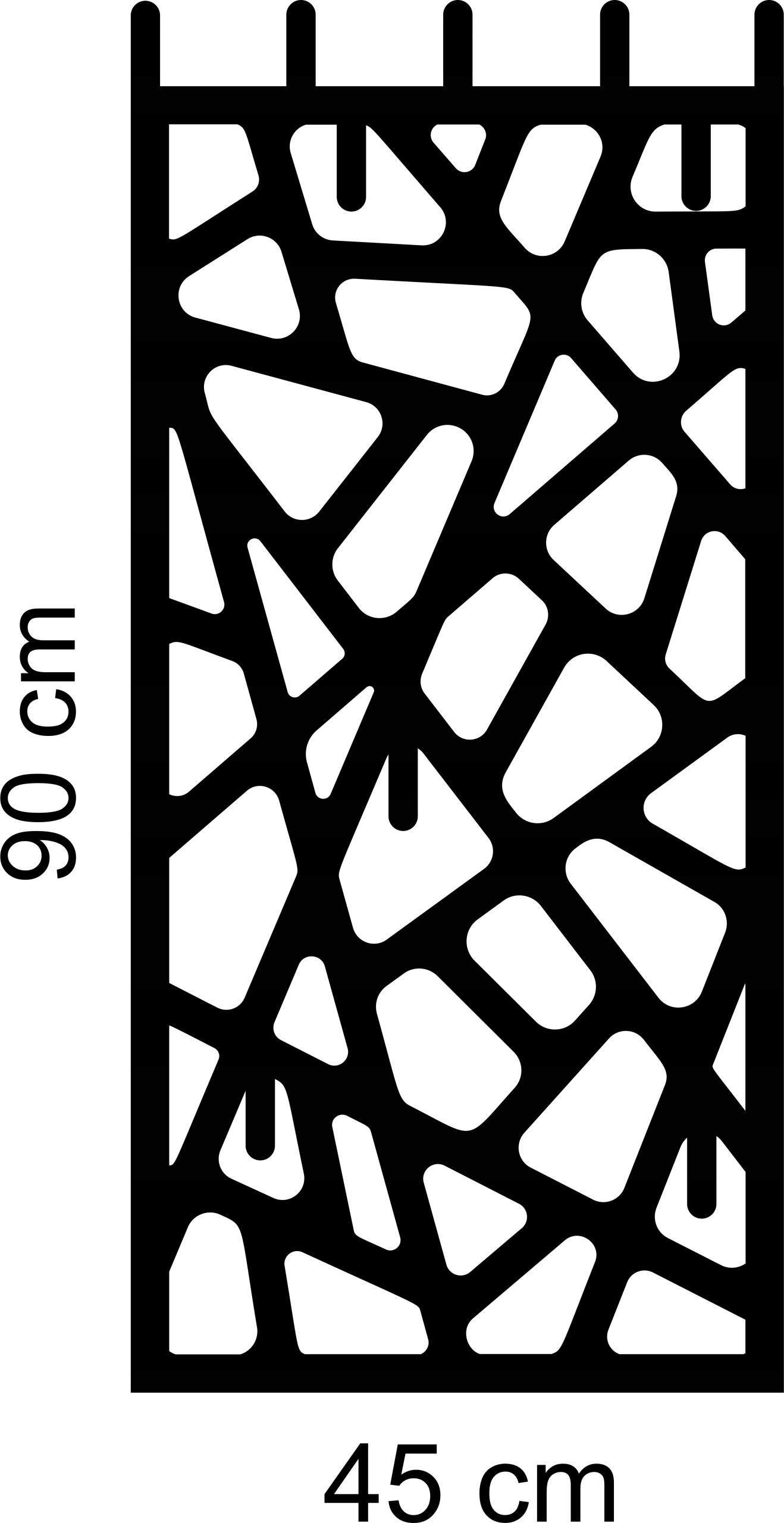 Věšák Panel na oblečení Kovový velký ozdobný 90x45 cm