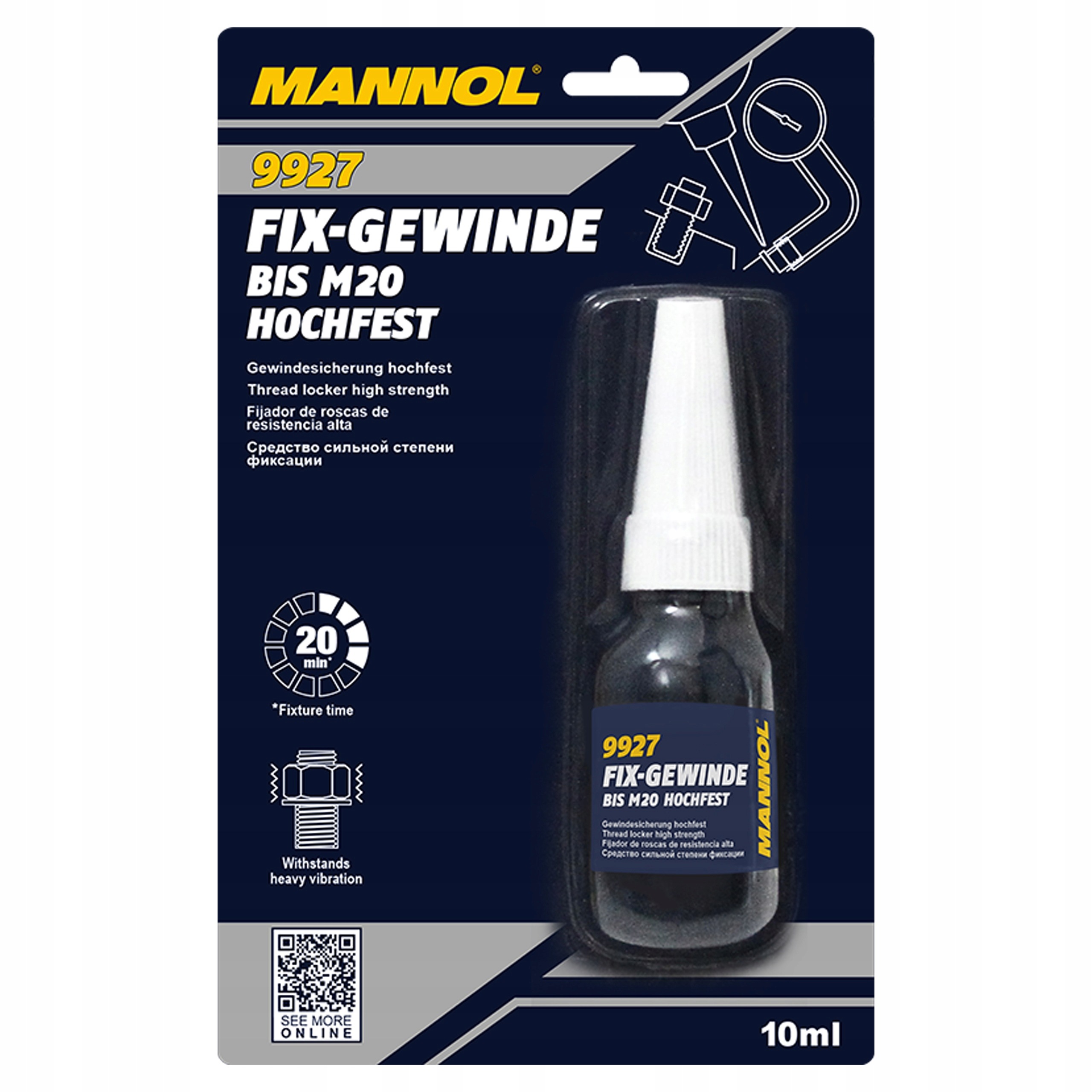 Klej do gwintów Czerwony Mocny antykorozyjny Fix-gewinde 9927 Mannol 10ml