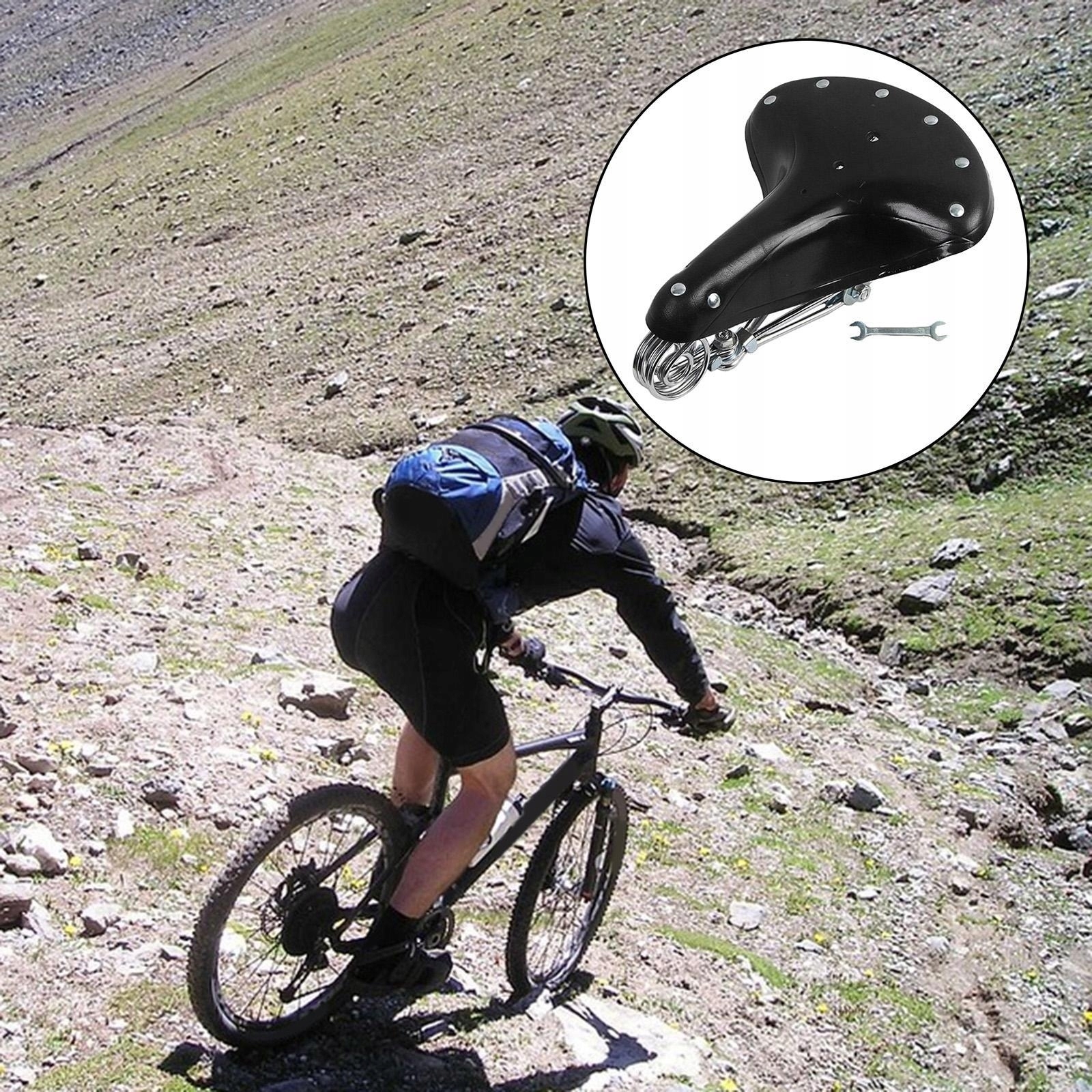 Retro Rower Rowerowy Rower Skóra PU Czarny Długość 30 mm