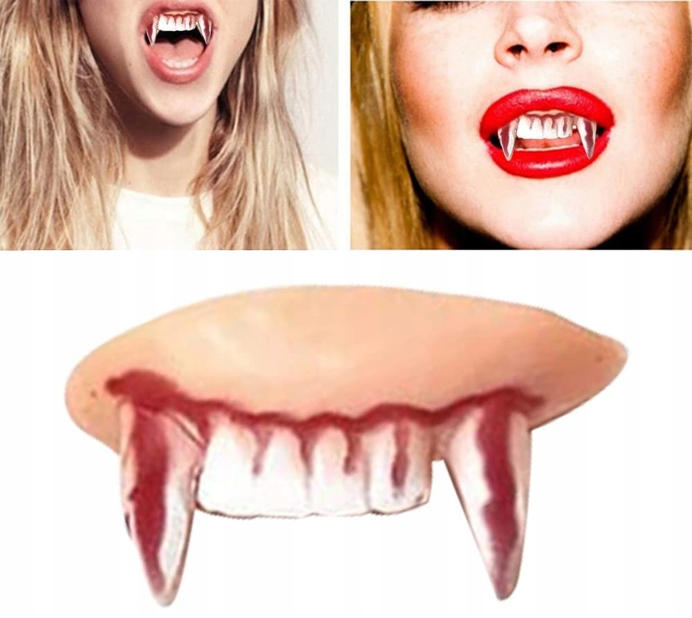 Sztuczne zęby Halloween 12 szt Stan opakowania zastępcze