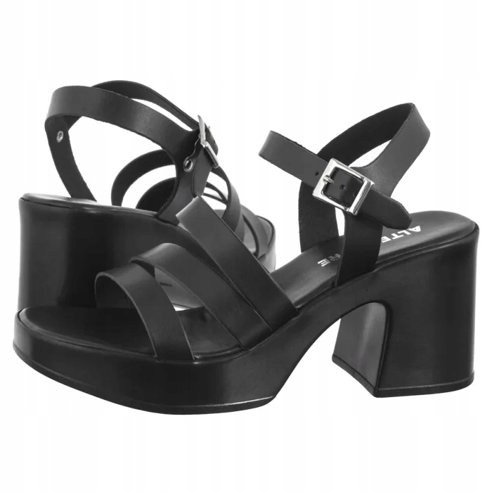 Dámské sandály na podpatku Altercore Pia Black Černé