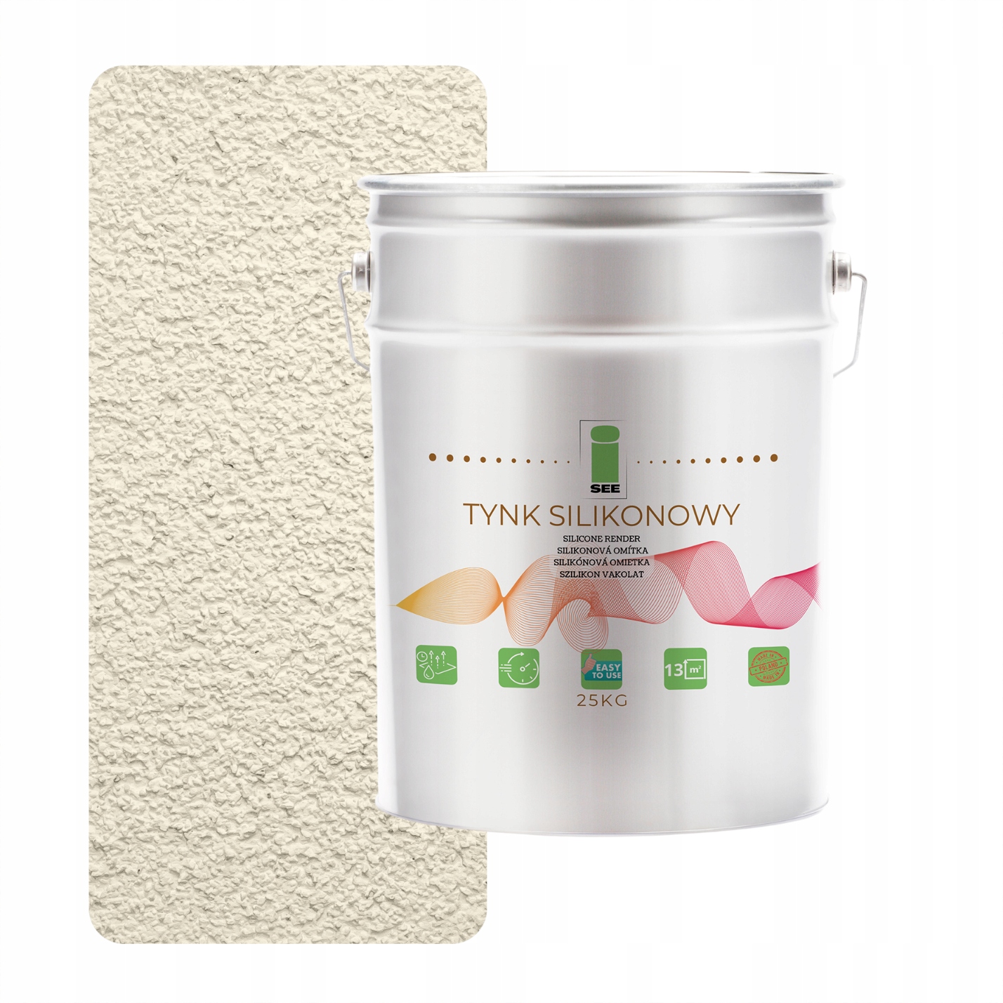 Silikónová Fasádna Omietka Vystužená Bielou, Mierne Žltou Farbou 1.5 MM, Trvanlivá, 25 Kg