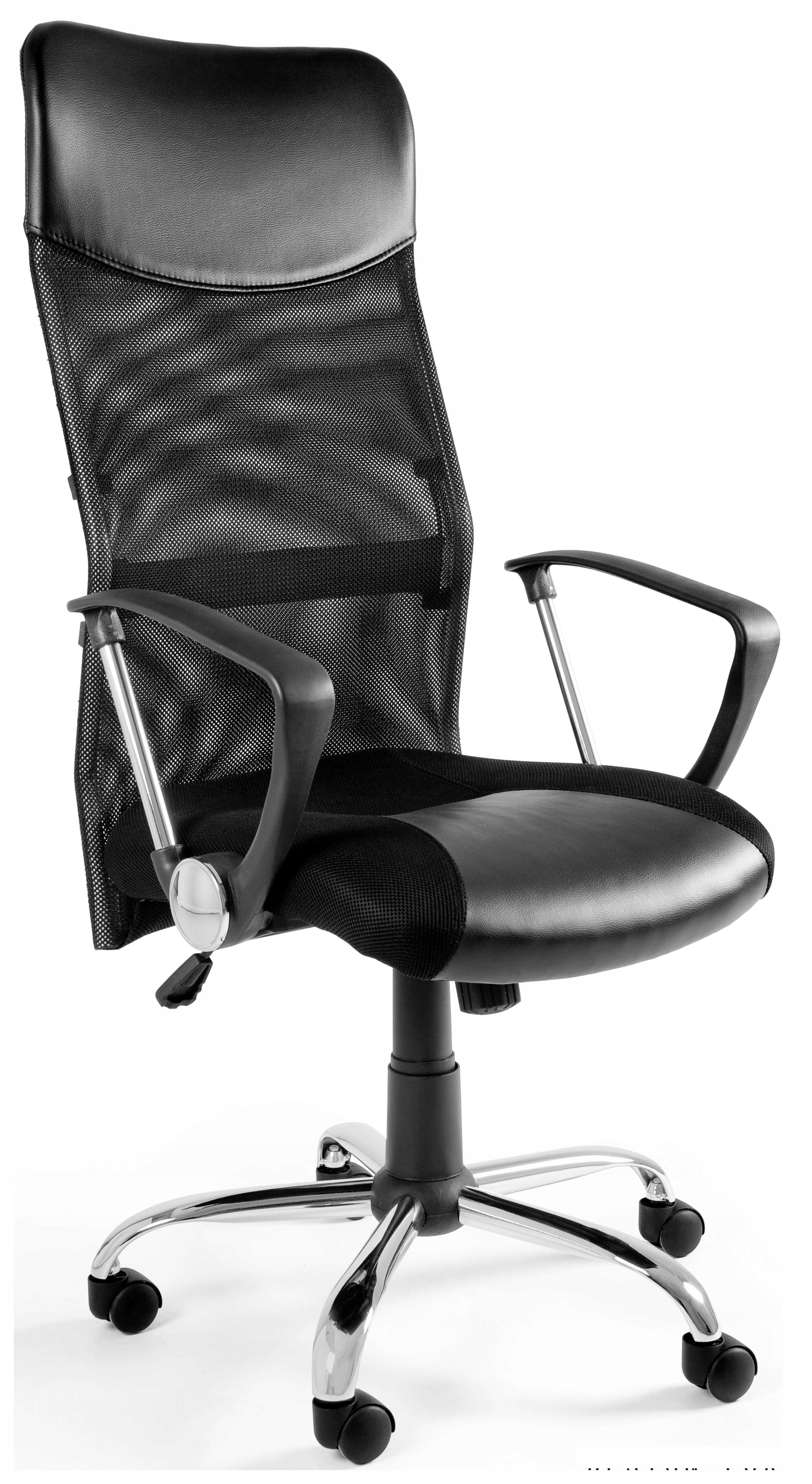 Krzesło Biurowe Stryker Obrotowe Czarne Siatka i Tkanina Fotel Komfortowy