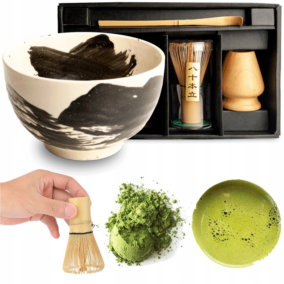 Zestaw Do Przygotowania Herbaty Matcha Matchy Shiro Kuro 4 Elementy Edo Jap