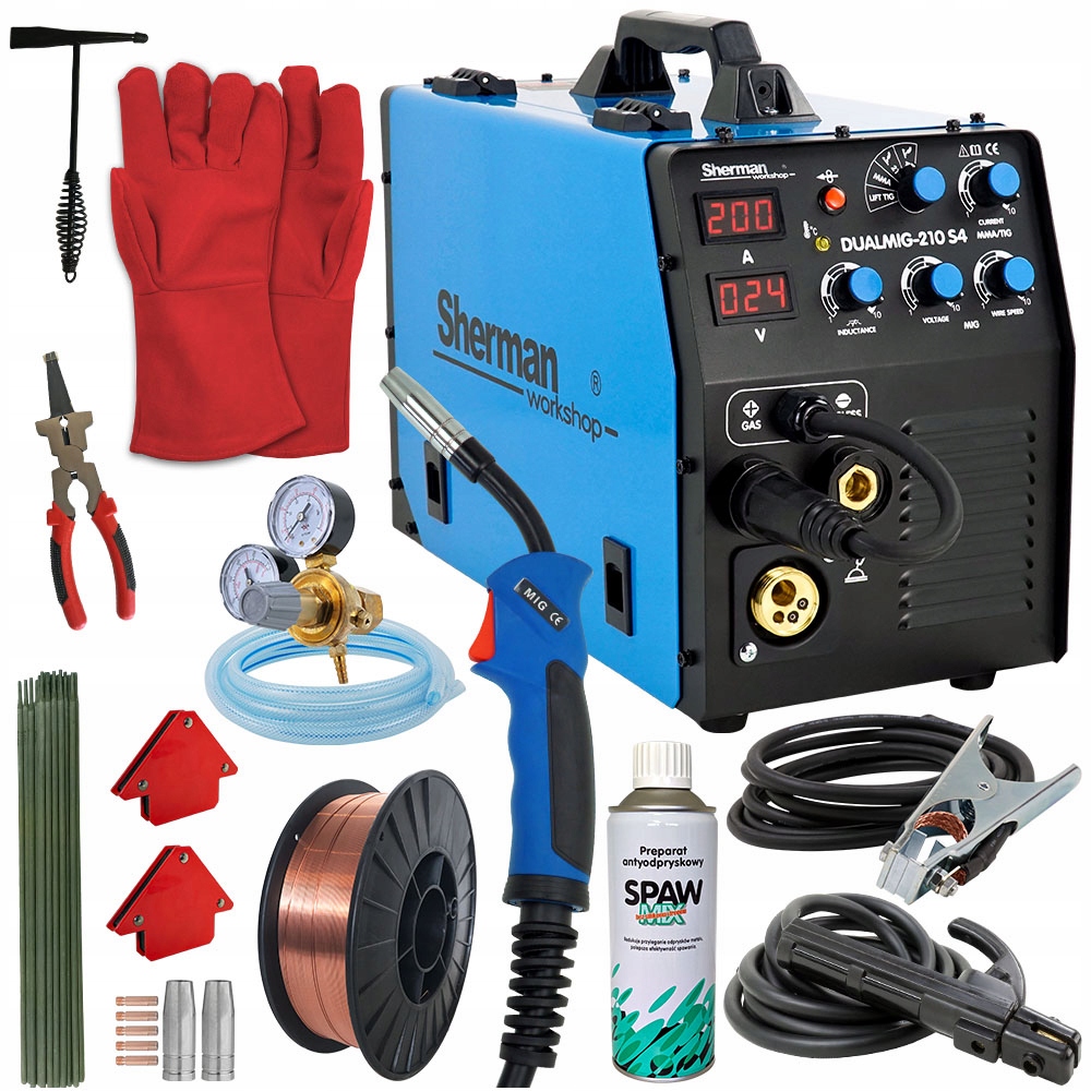 Spawarka 3w1 MIGOMAT Sherman MIG MMA Flux zestaw