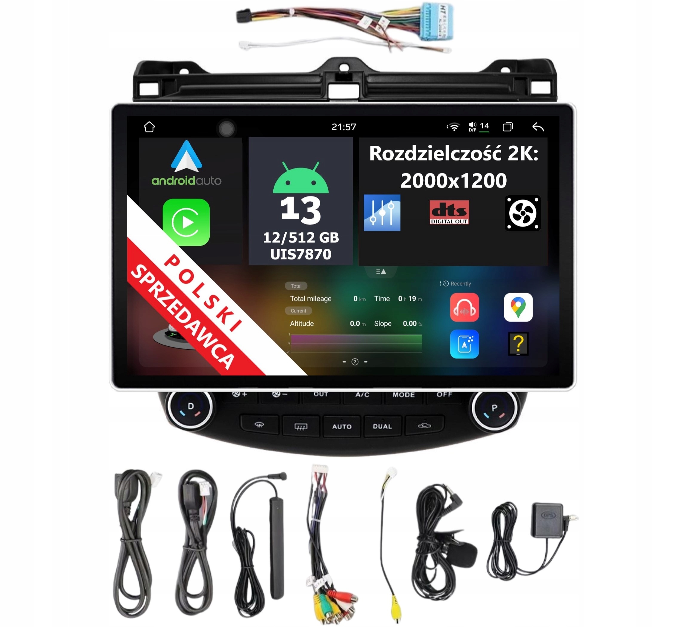 2K Hd Qled Radio 2DIN Android Honda Accord VII 12/512 Gb Dsp Carplay Lte