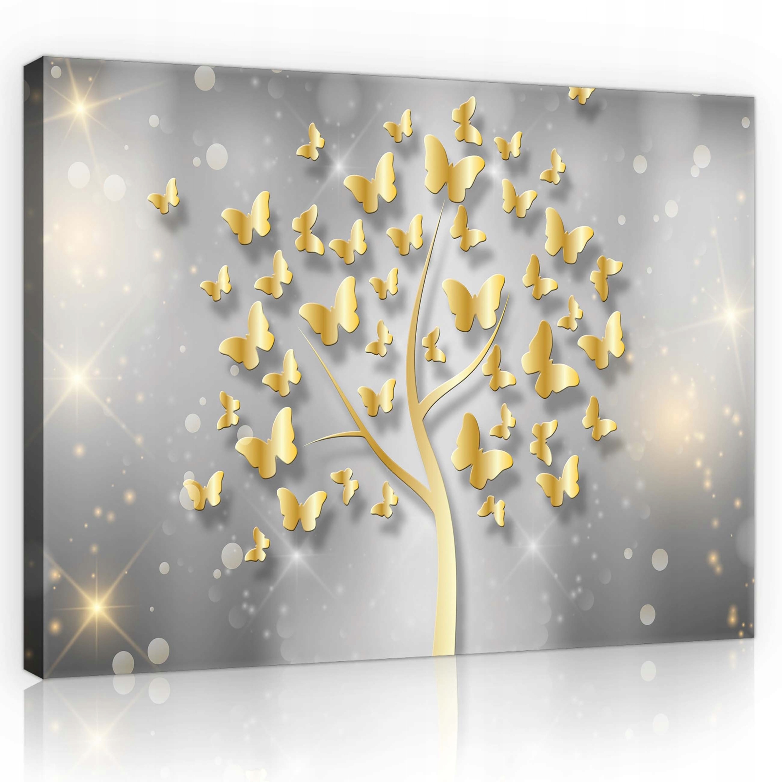 Obraz 80x60 Zlatý tanec motýlů Elegance a lesk ve vašem obývacím pokoji