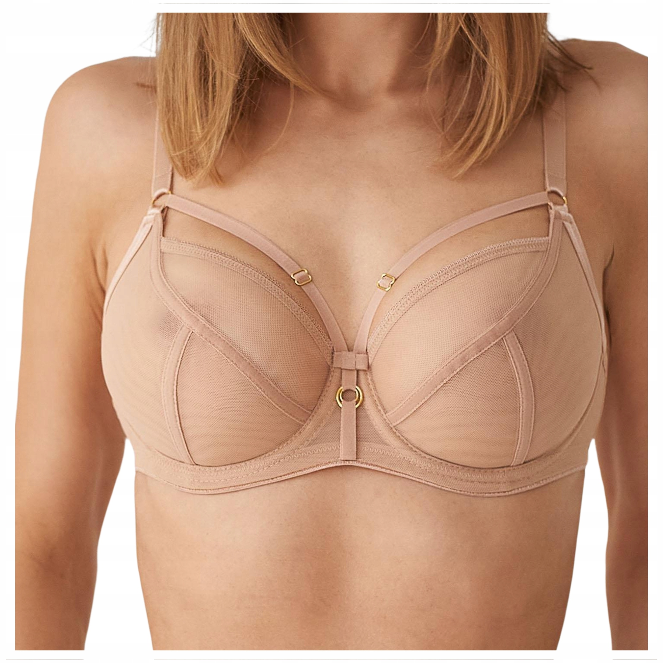 Měkká tylová podprsenka s ozdobnými proužky Carmina Poupee Marilyn 75C