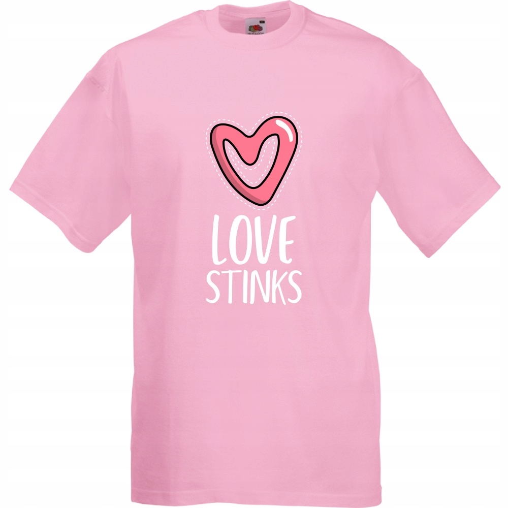

Koszulka love stinks miłość śmierdzi L różowa