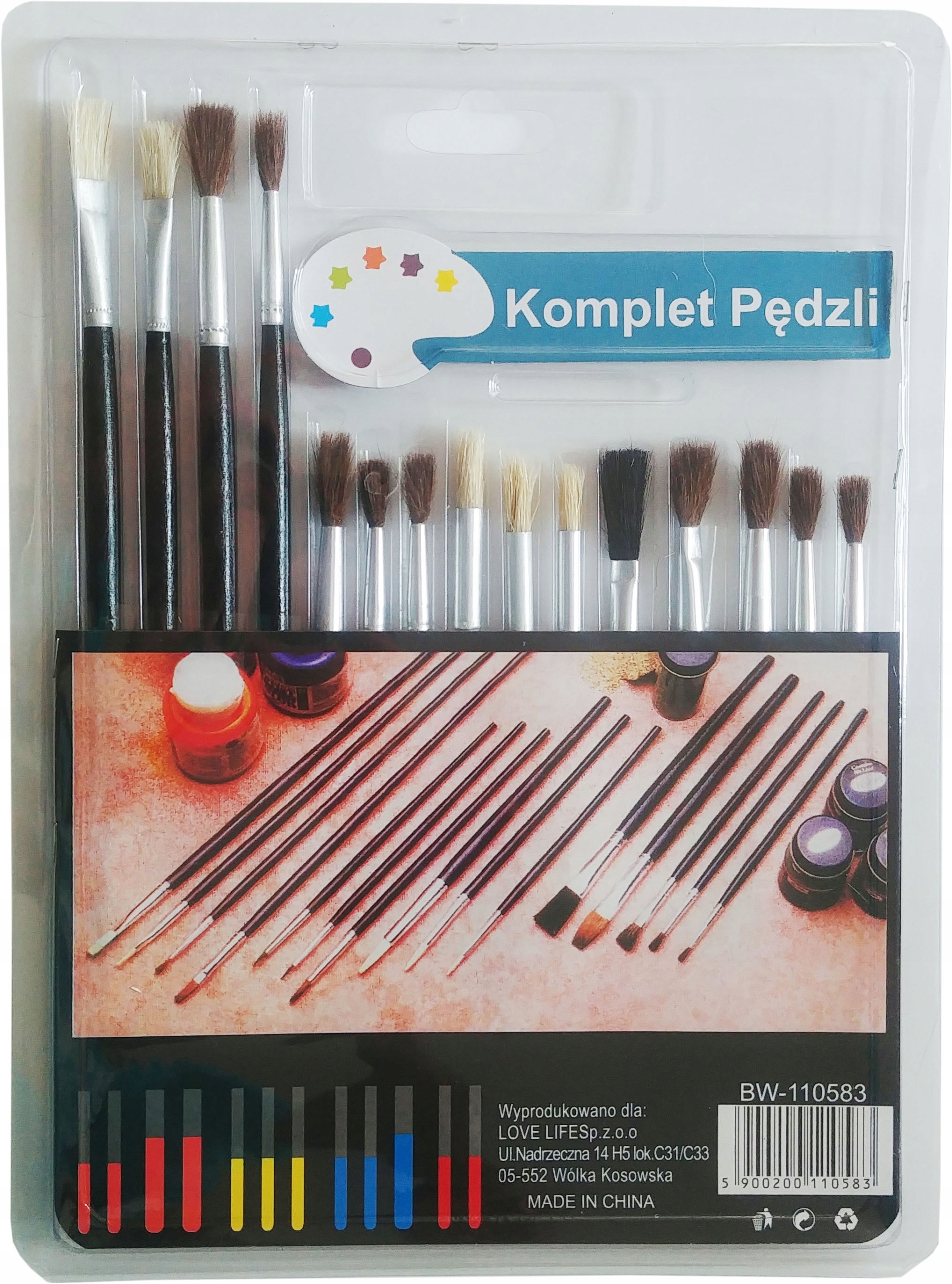 ZESTAW MALARSKI PALETKA PĘDZLE 15szt 3x PODOBRAZIE Kod producenta gs