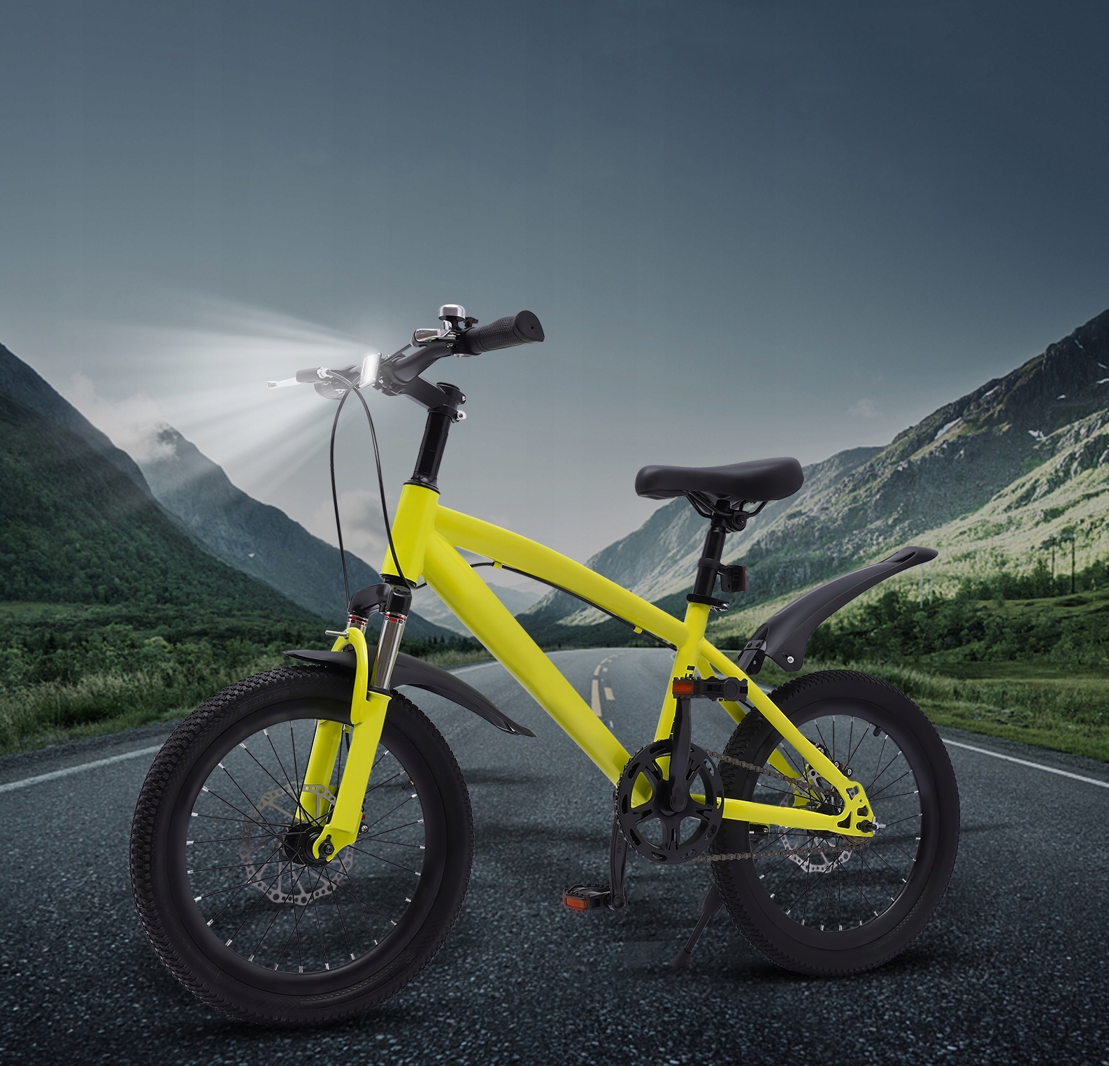 Żółty dziecięcy rower górski 18" z pompką Chłopcy w wieku 6-12 lat EAN (GTIN) 8454826122