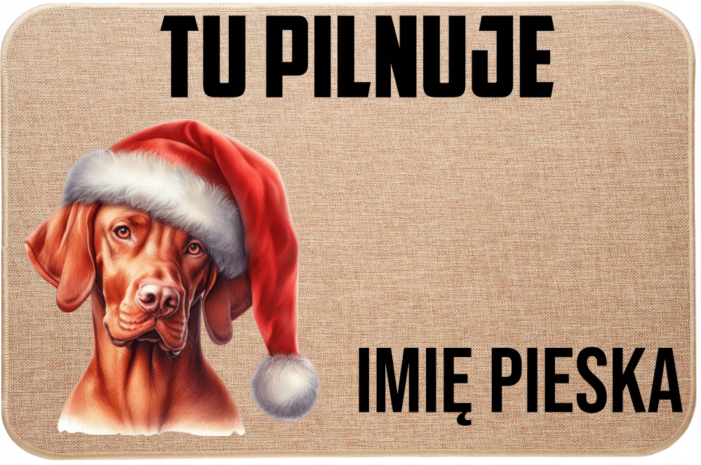 Lněná Vánoční Vstupní Rohožka Zde Hlídá Jméno