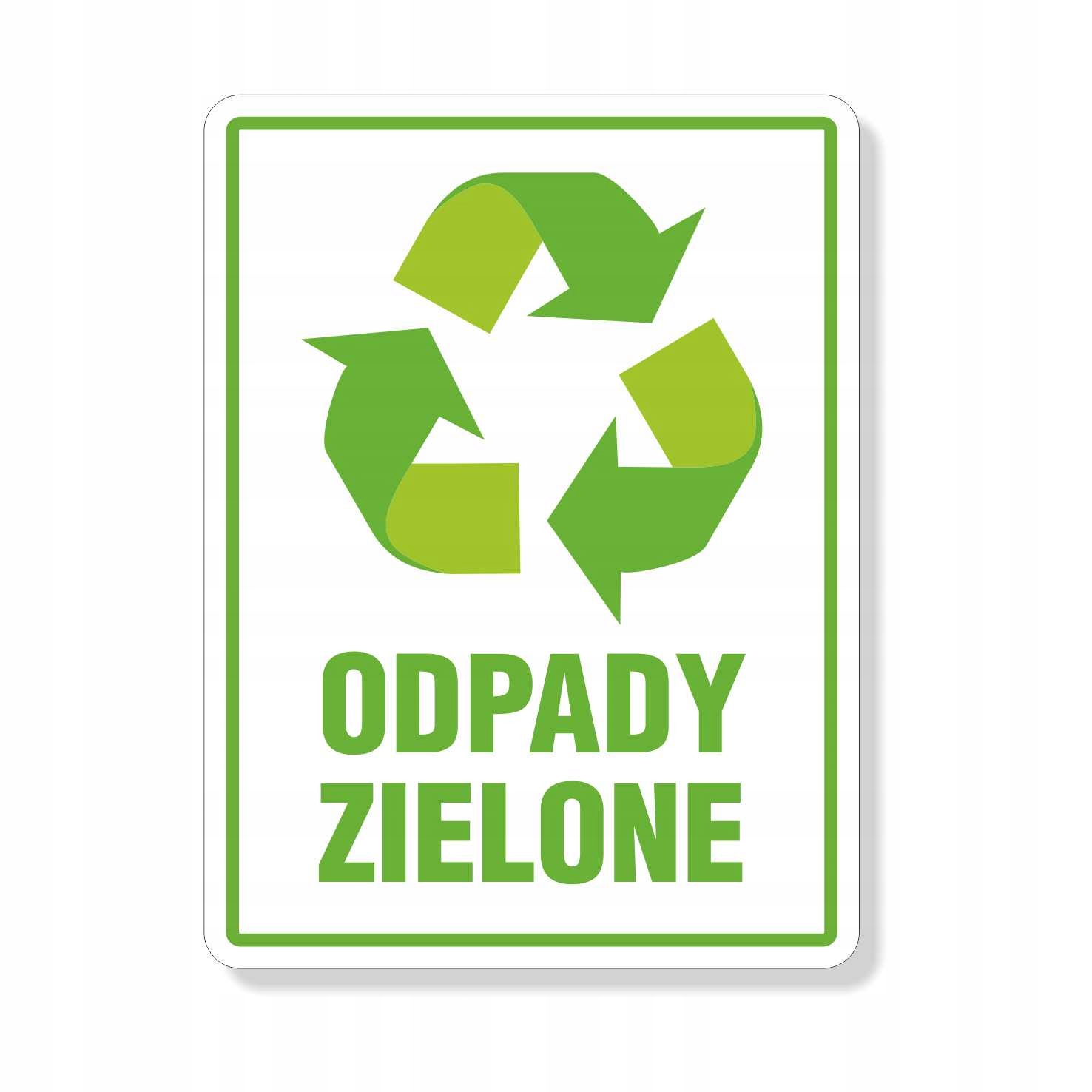 

Segregacja Nalepka na śmietnik Odpady Zielone 20cm