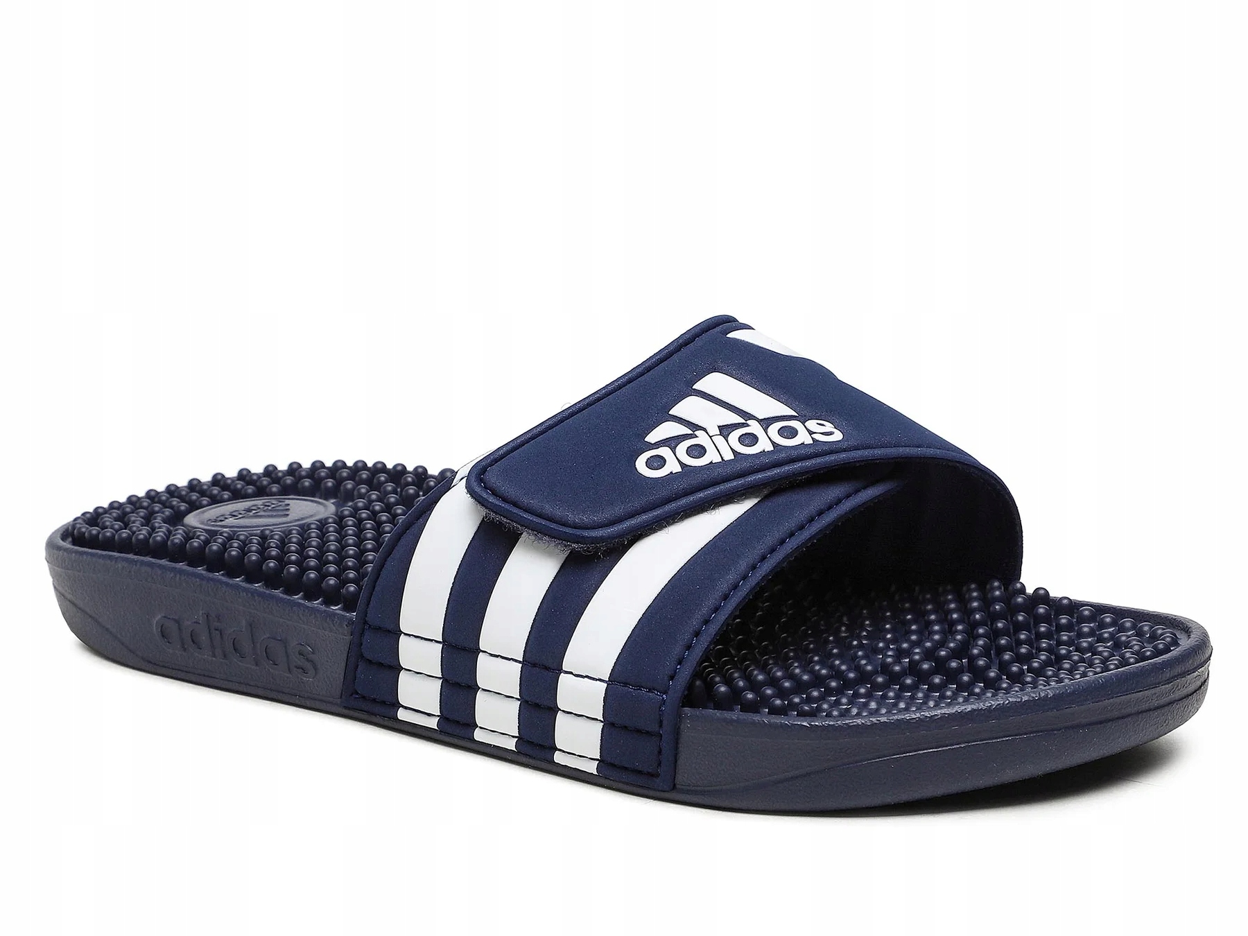 pánské pantofle Adidas Adissage F35579 tmavě modré s výstupky na suchý zip 40,5