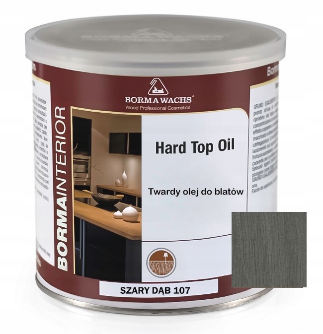 Tvrdý Olej Na Dřevěné Desky Borma Wachs Hard Top Oil Šedý Dub 750 ML