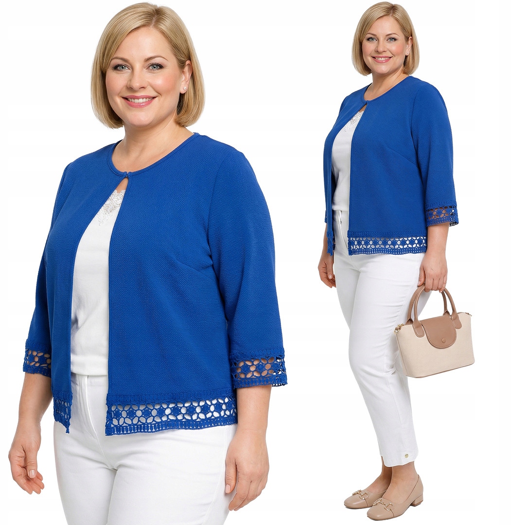 Chabrový přehoz s výšivkou plus size velikost 50