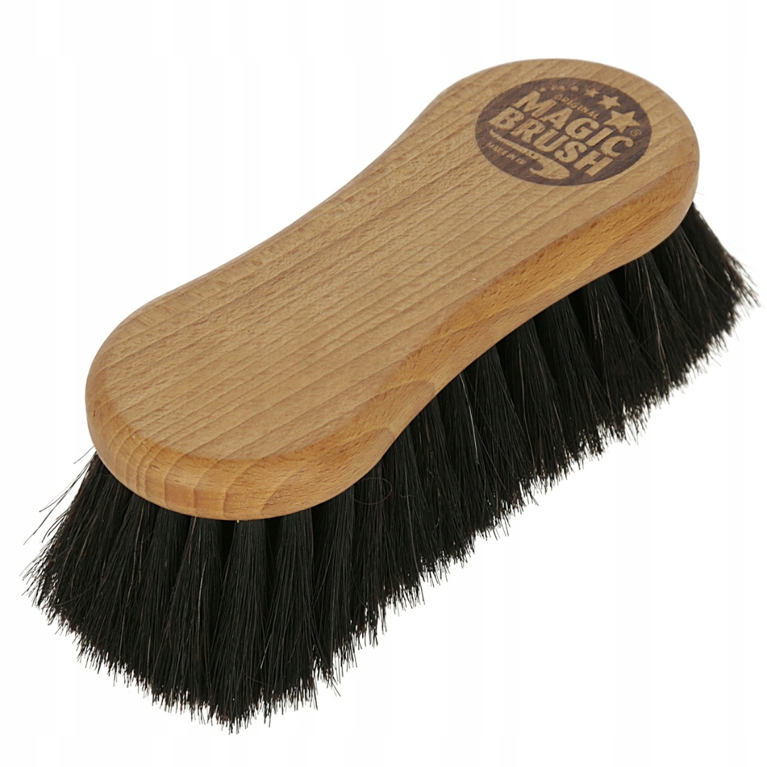 Szczotka dla konia miękka drewniana MagicBrush Czarne włosie