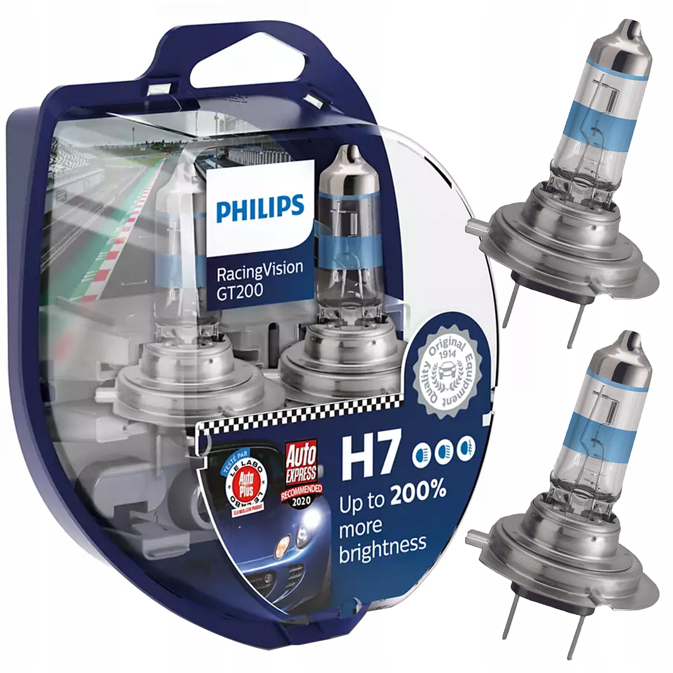 

Philips Żarówki H7 Racing Vision GT200 +200% 2szt.