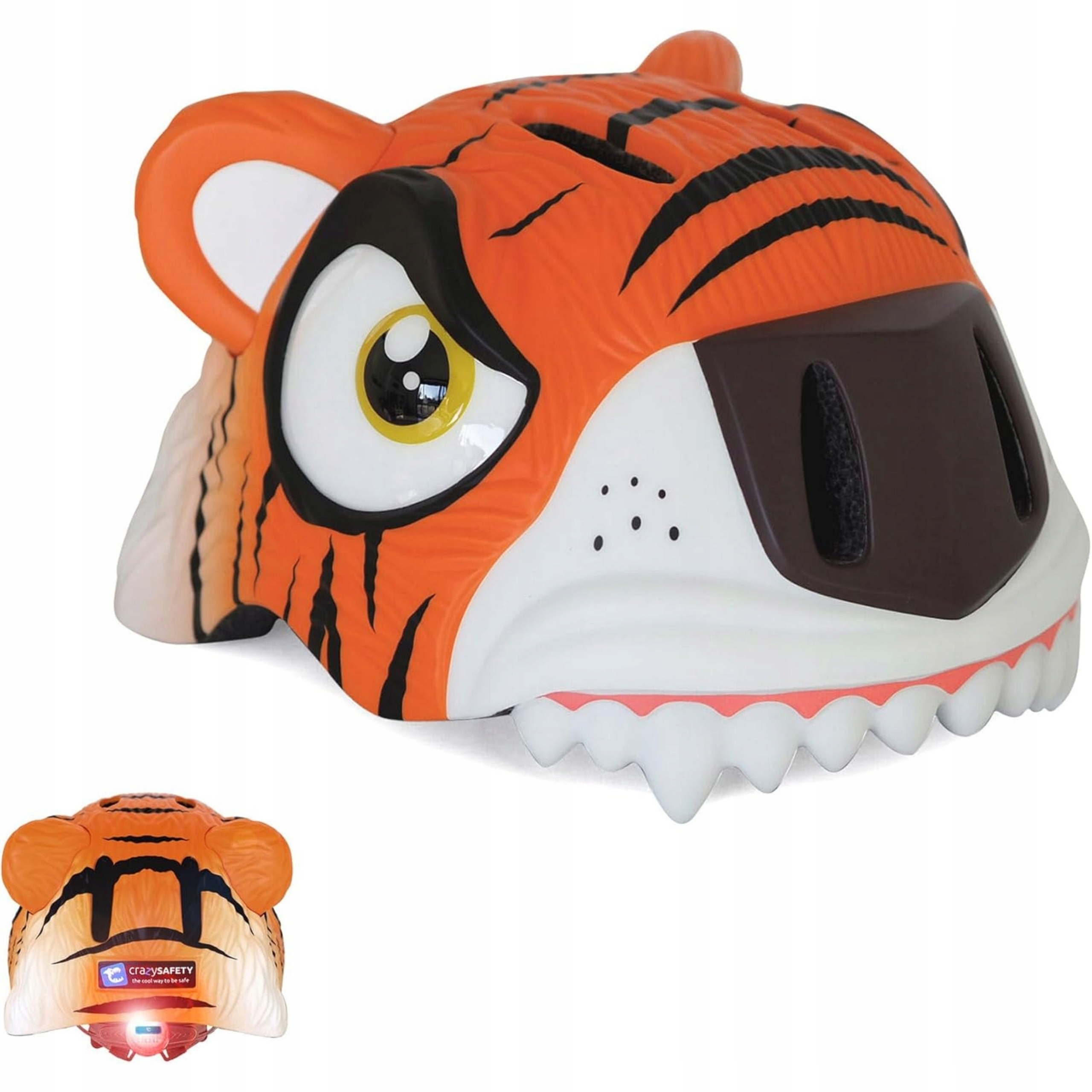 Dětská přilba Crazy Safety Tiger Velikost S (49-55 cm) s Led světlem