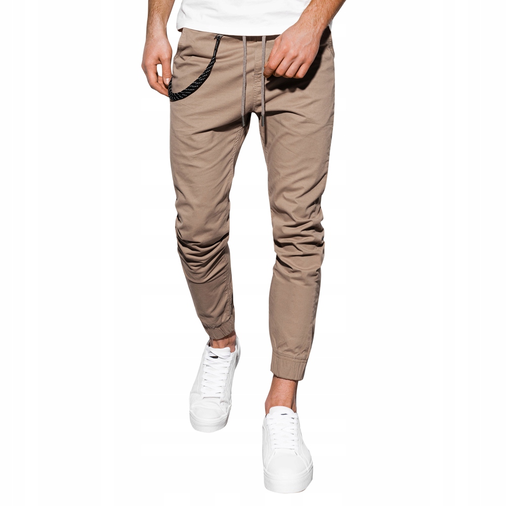 

Spodnie męskie joggery P908 beżowe XL