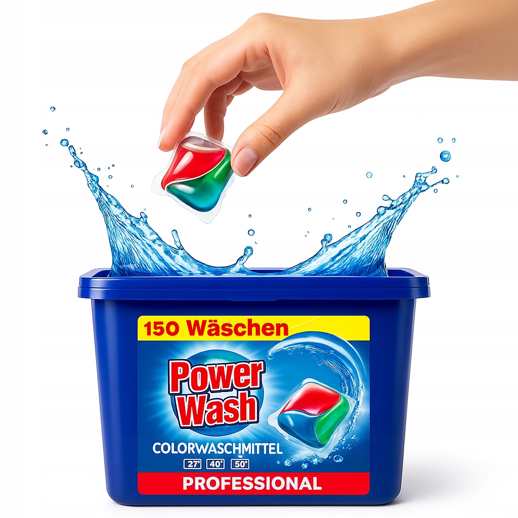 Levně Kapsle Na Praní Power Wash Color 150 kusů Barev Intenzivní Výkonné