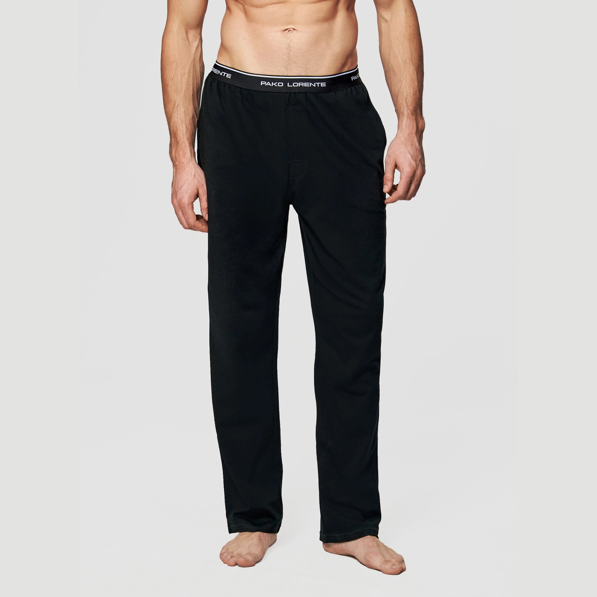 Černé pánské pyžamové kalhoty Elastický pas Pako Lorente vel S/m