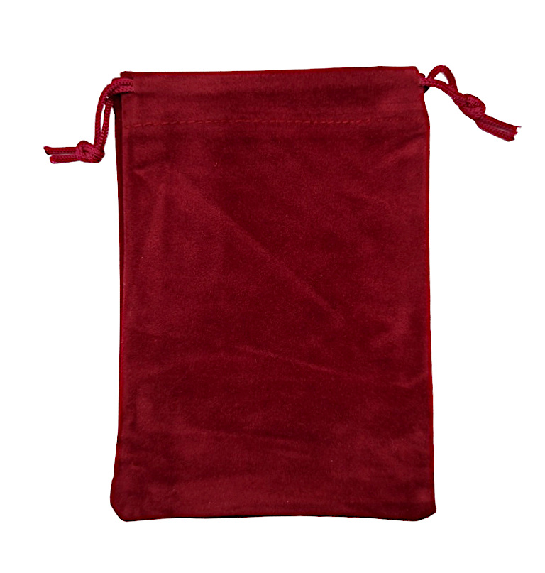 Aksamitna sakiewka na kości 10x14 cm bordowa Stan opakowania oryginalne