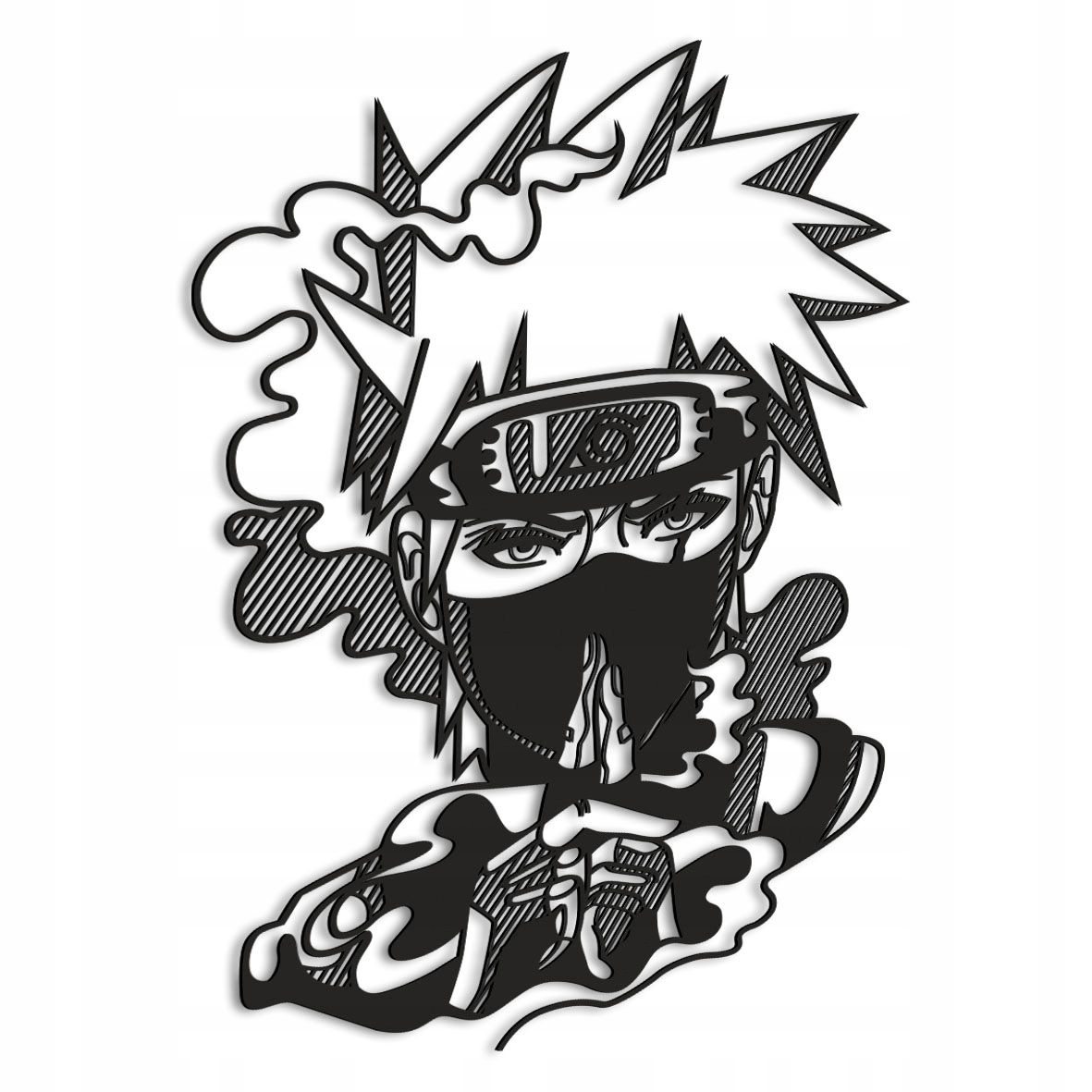 Kakashi Hatake Dřevěný obraz Anime 3D dekorace