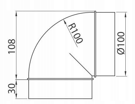Kolano 90 stopni, fi 100mm, PVC Liczba m w ofercie 0.1 m