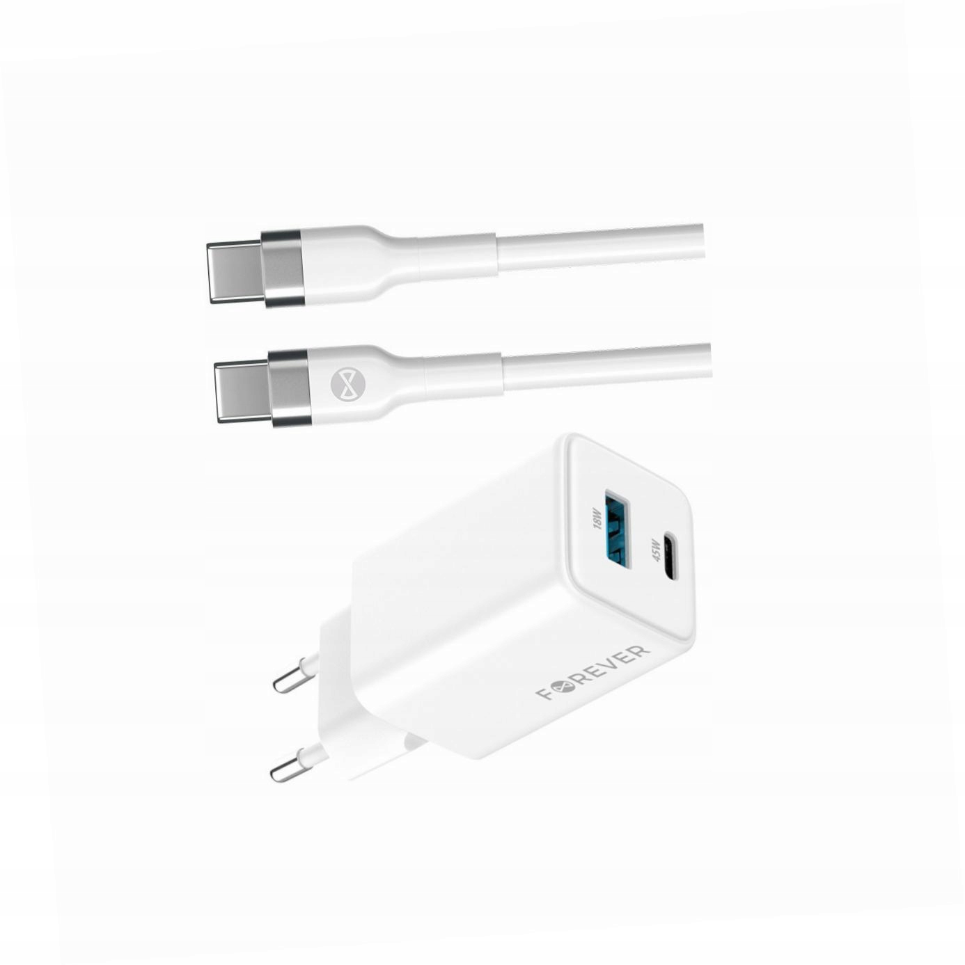 Szybka ładowarka GaN 45W 2 wejścia z długim kablem 2m do Samsung Galaxy A50