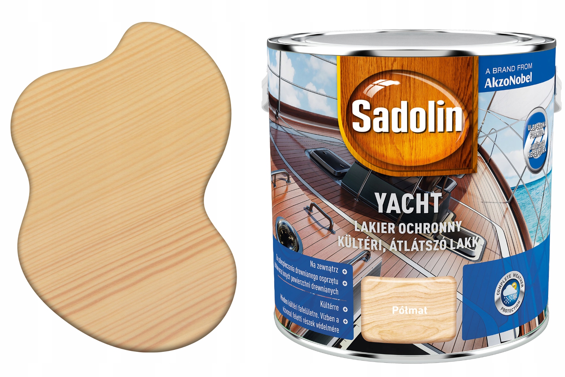 Lakier do drewna Sadolin Yacht bezbarwny półmat 2,5 l