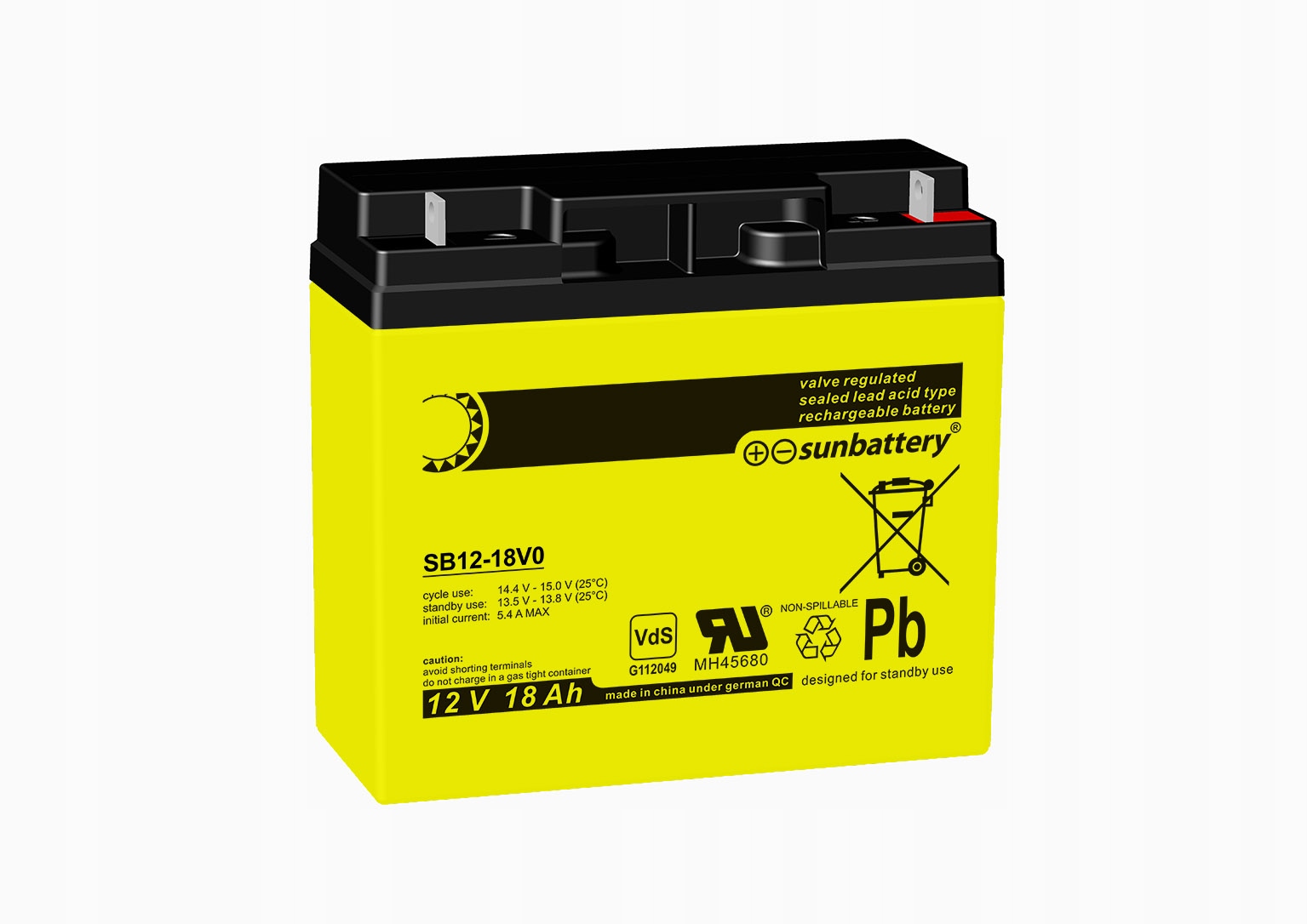 Akumulator AGM SUN Battery 12V 18Ah SB12-18V0 VdS