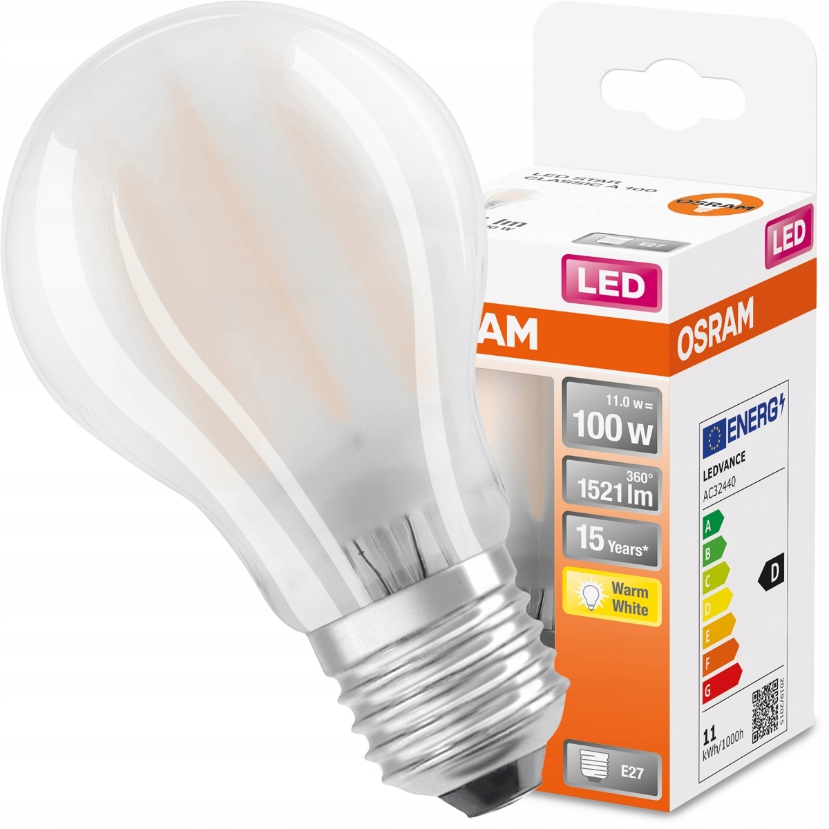 Żarówka LED E27 A60 11W 100W 2700K FILAMENT OSRAM