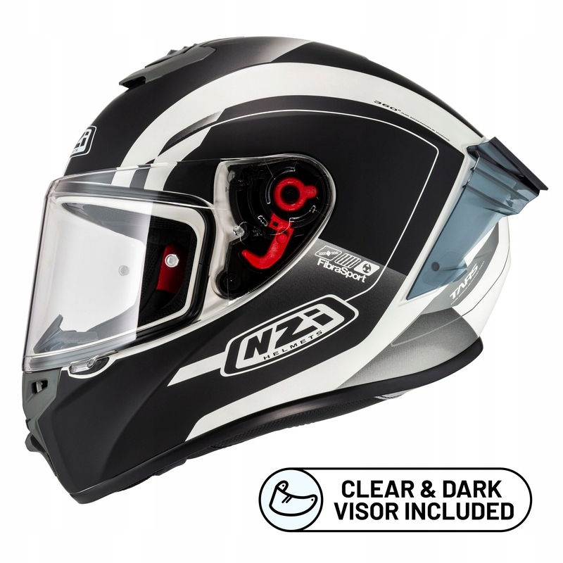 Motocyklová Prilba Nzi Trendy Stream Elegance White Black Tinted S Matt (M)