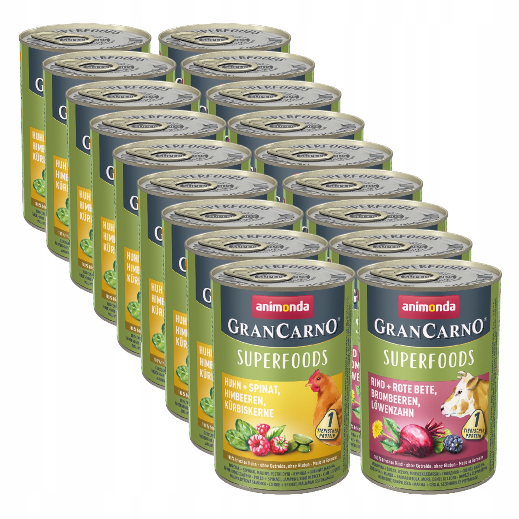 Levně Animonda GranCarno Adult Superfoods Krmivo pro psy konzerva 400 g MIX 18 ks