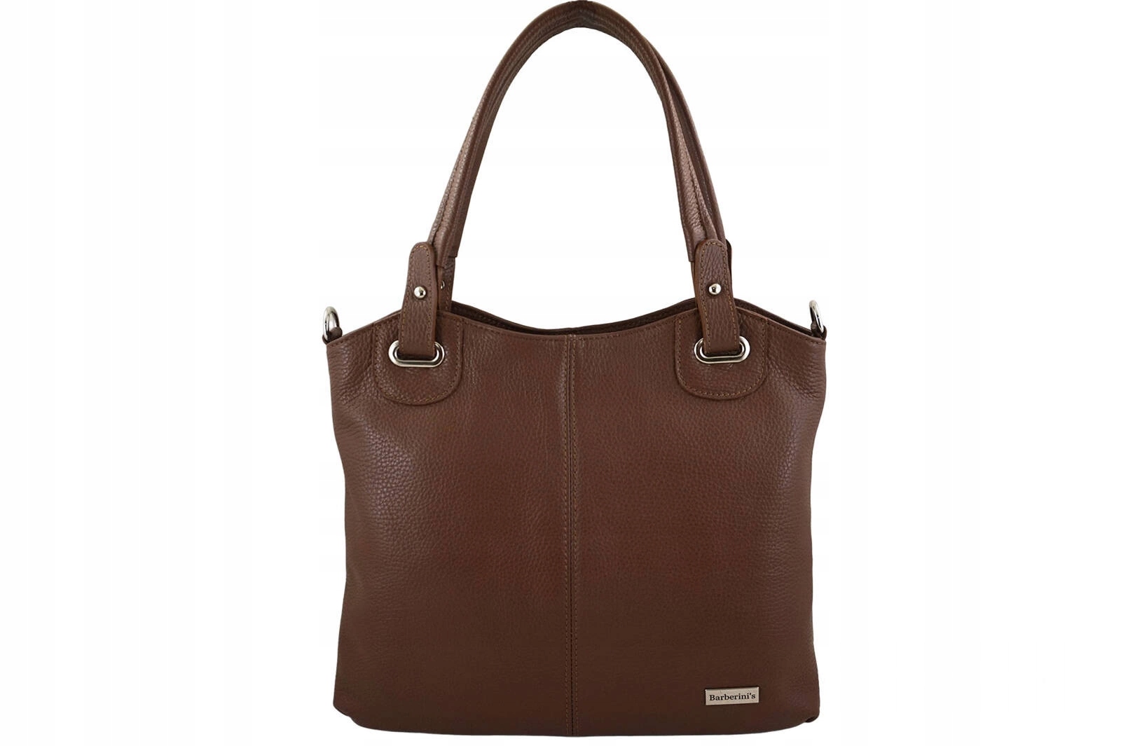 Každodenní velká kožená dámská kabelka Shopper A4 hnědá