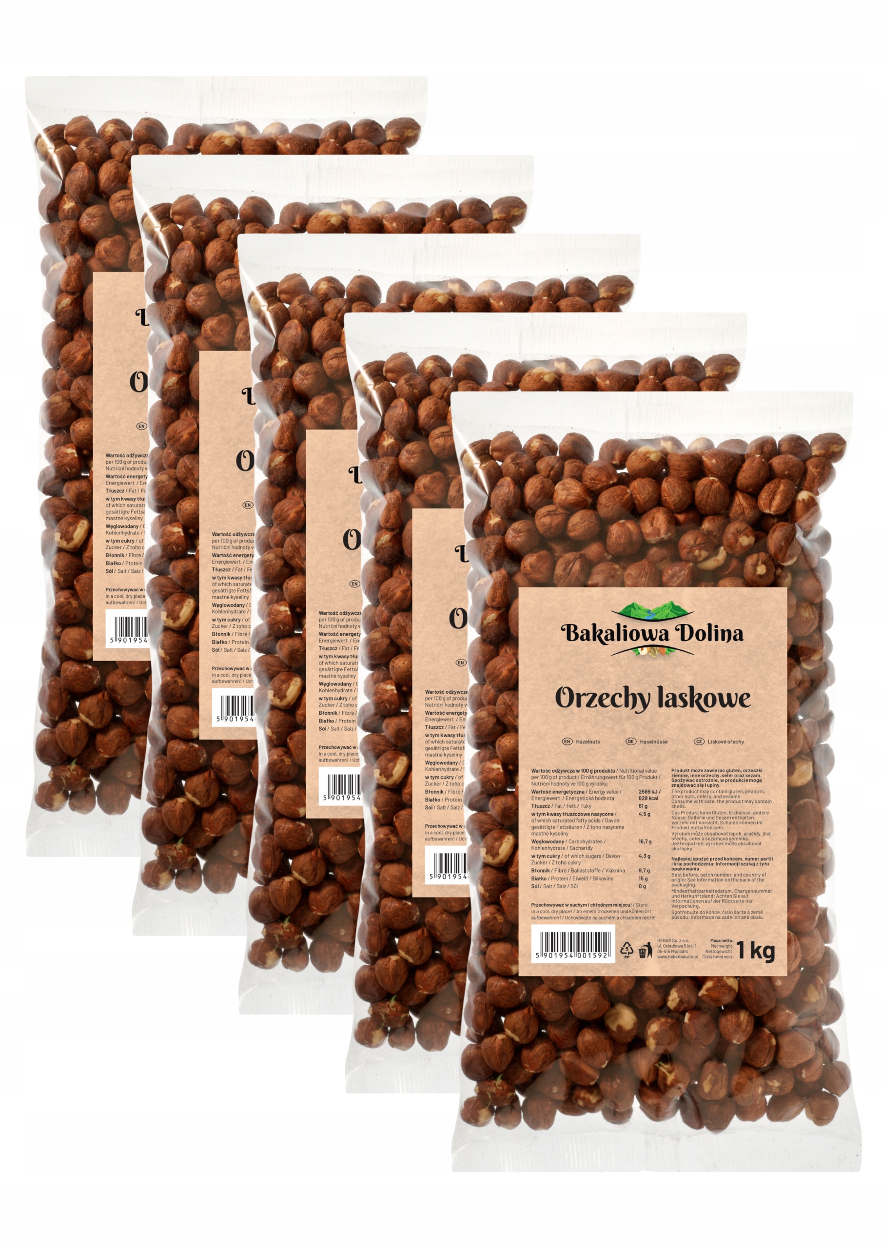 Levně Lískové Ořechy 5 Kg 5000 G Loupané Přírodní Ořechy Zdravé Vysoká Kvalita