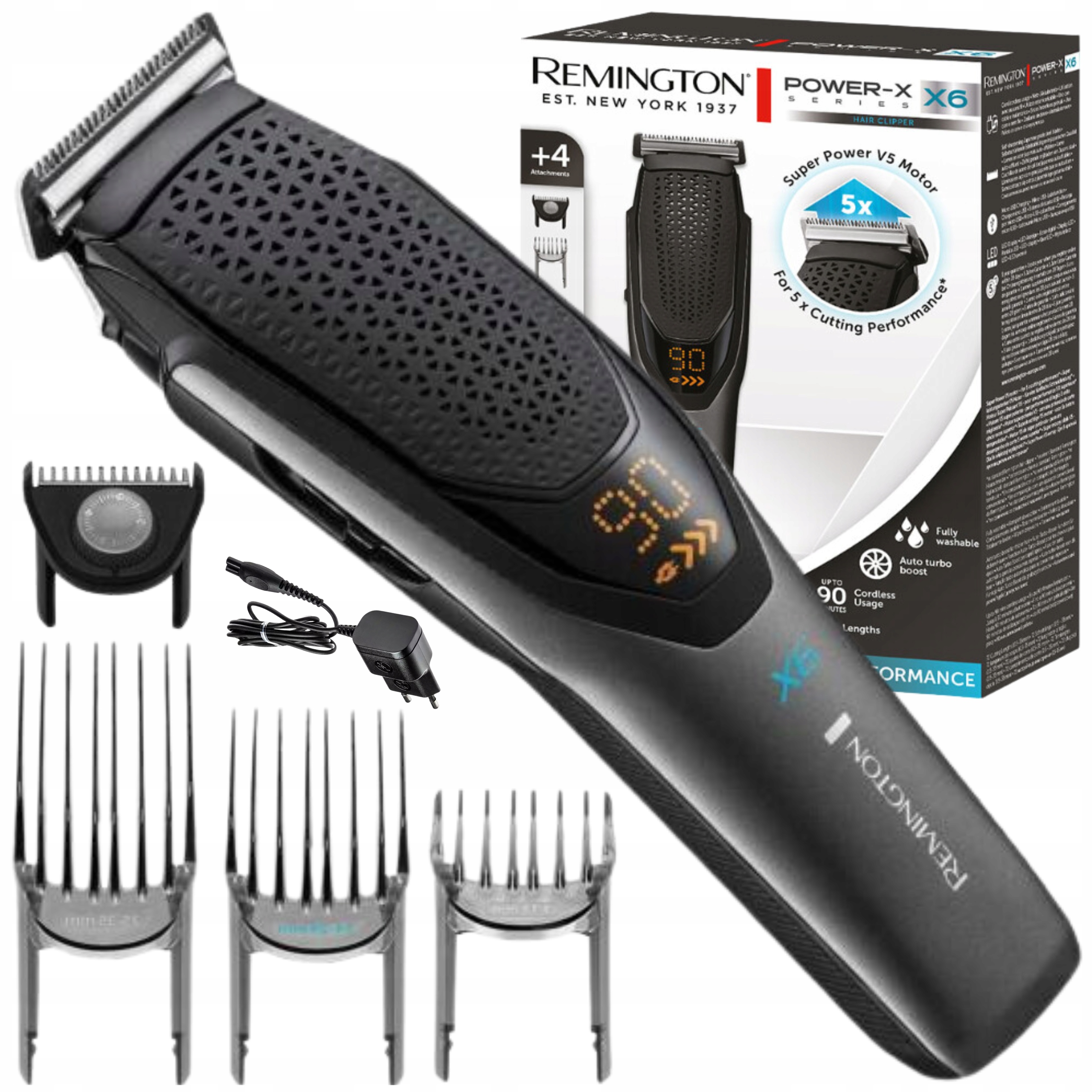 Maszynka Do Strzyżenia Remington HC6000 Do 90 Minut 4 Nasadki Zestaw