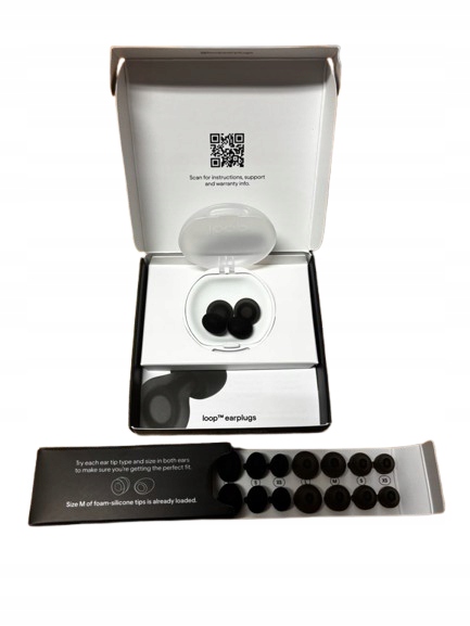 Stopery na Sen Zatyczki Wkładki do Uszu Do Spania Loop Dream Black