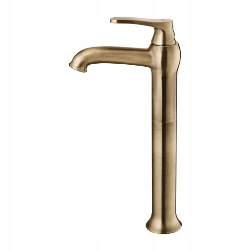 Art Deco vysoká umývadlová batéria, starožitný brúsený bronz