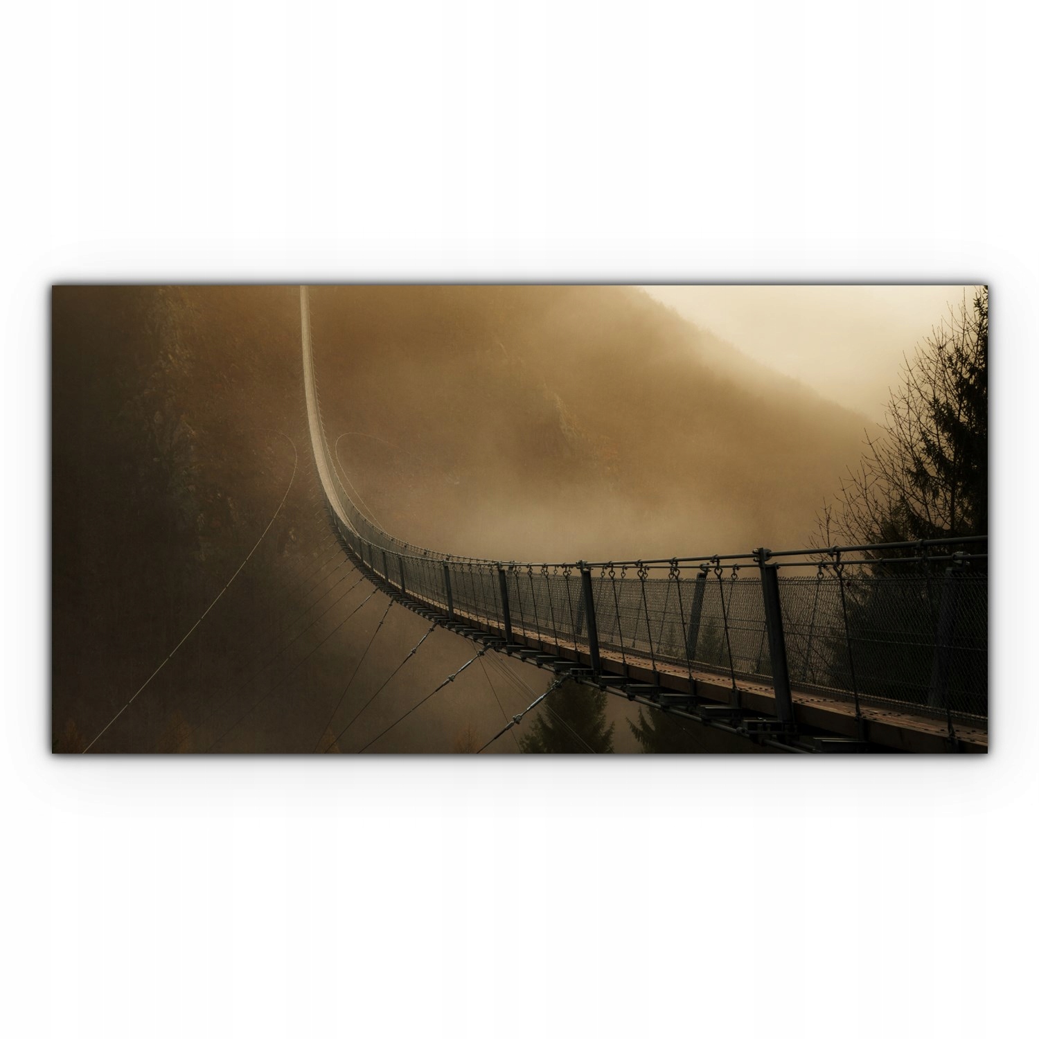 

Obraz płótno canvas 140x70 Most Mgła Góry Drzewa