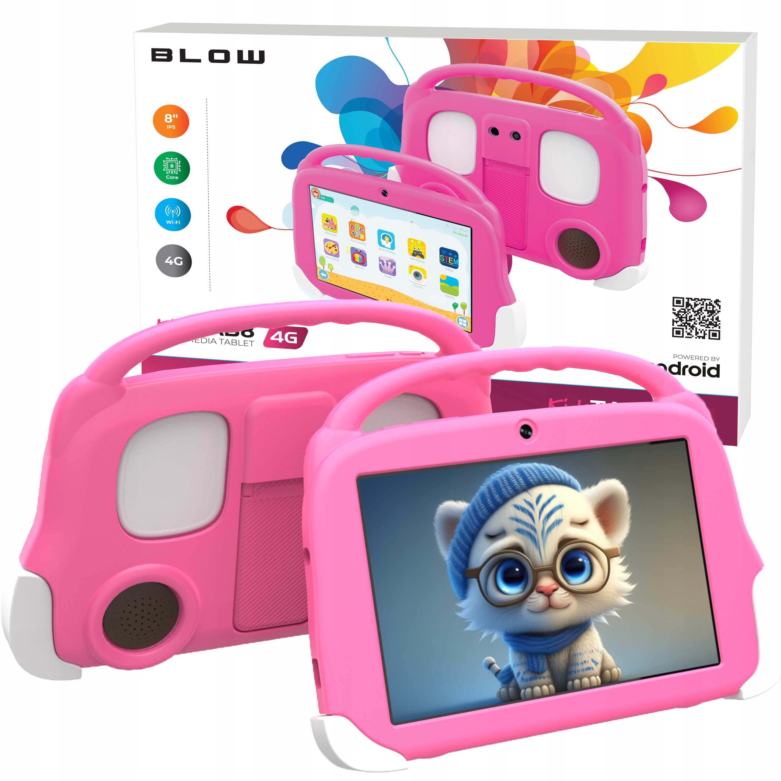 Tablet Pre Deti 8" 4G Lte 4/64GB WiFi Gps Puzdro Vzdelávací Komplet Darček