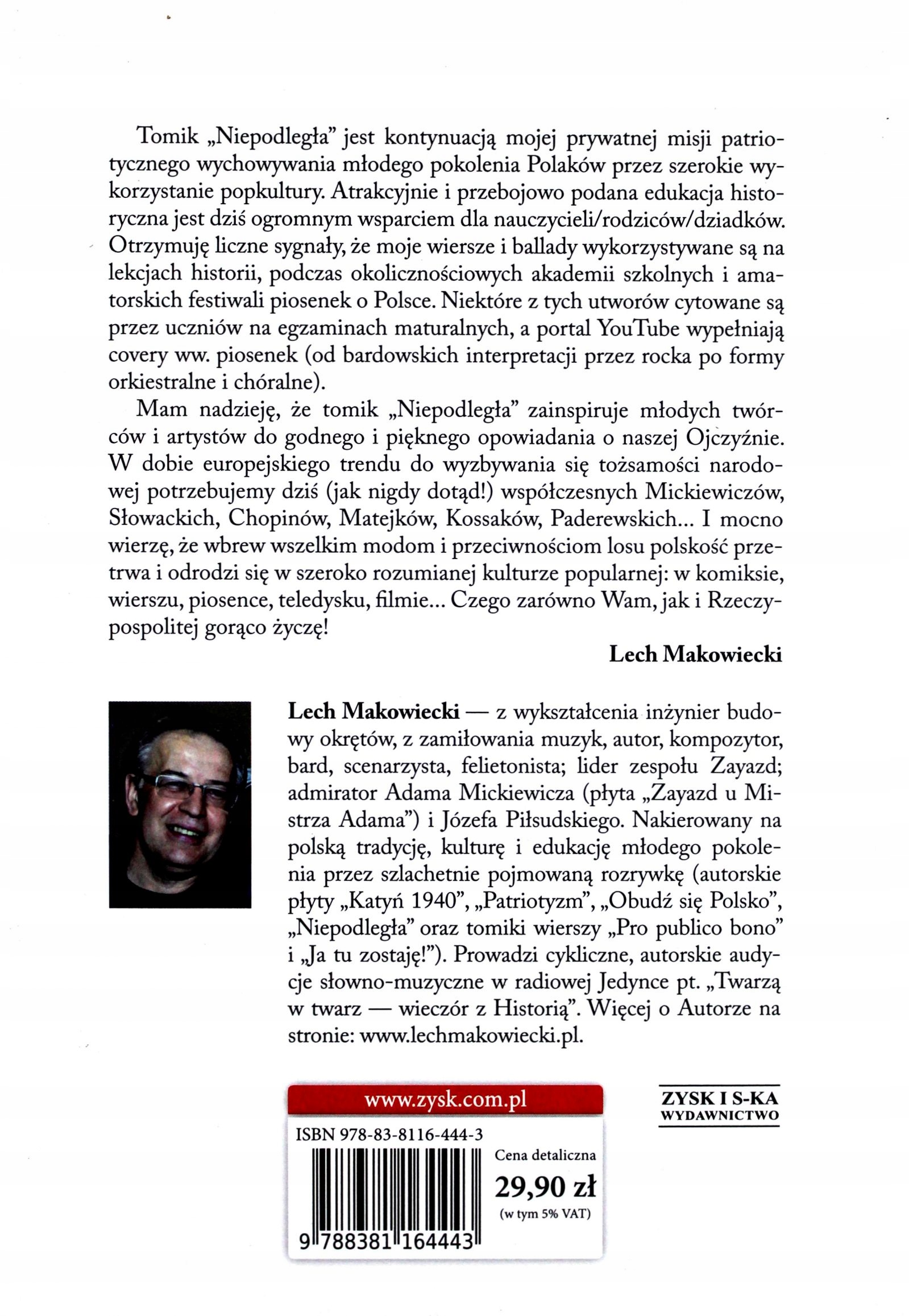 NIEPODLEGŁA POEZJE - Lech Makowiecki [KSIĄŻKA] Stan opakowania oryginalne