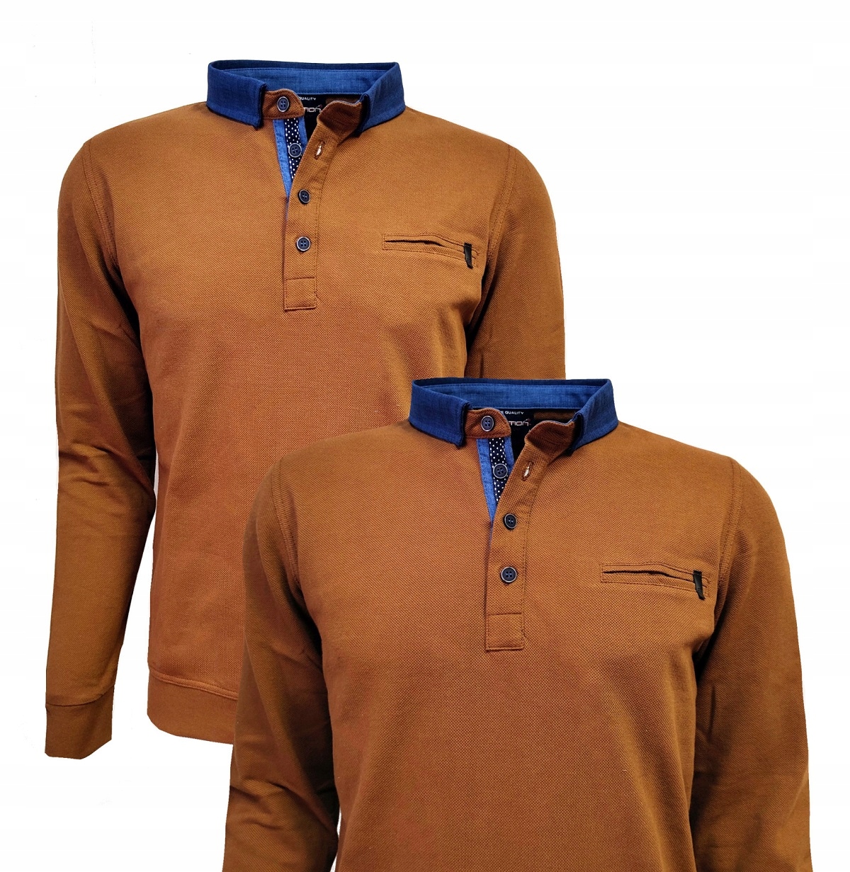 Hnědé Polokošile Tričko S Dlouhým Rukávem Bastion M